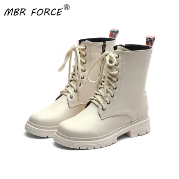 

MBR FORCE 2020new fashion round toe high-quality artificial leather leather non-slip rubber sole low-heel all-match short boots