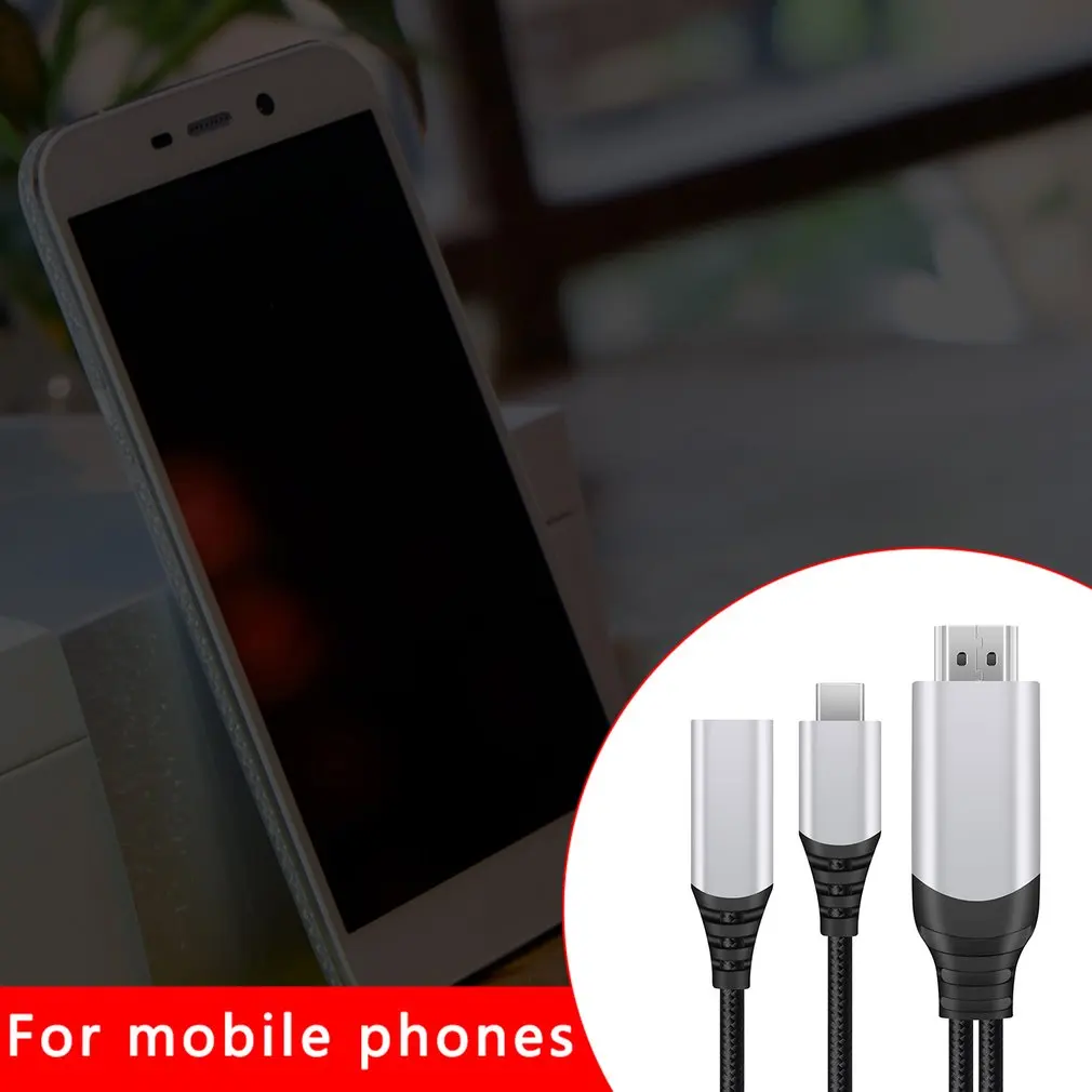 PD USB C для кабеля HDMI подключение и воспроизведение зеркальное отображение ТВ