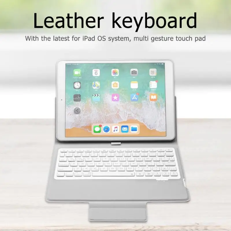 78 ключей кожаный чехол Bluetooth клавиатура откидная крышка беспроводной планшет с подсветкой клавиатура для iPad 10,2 дюймов