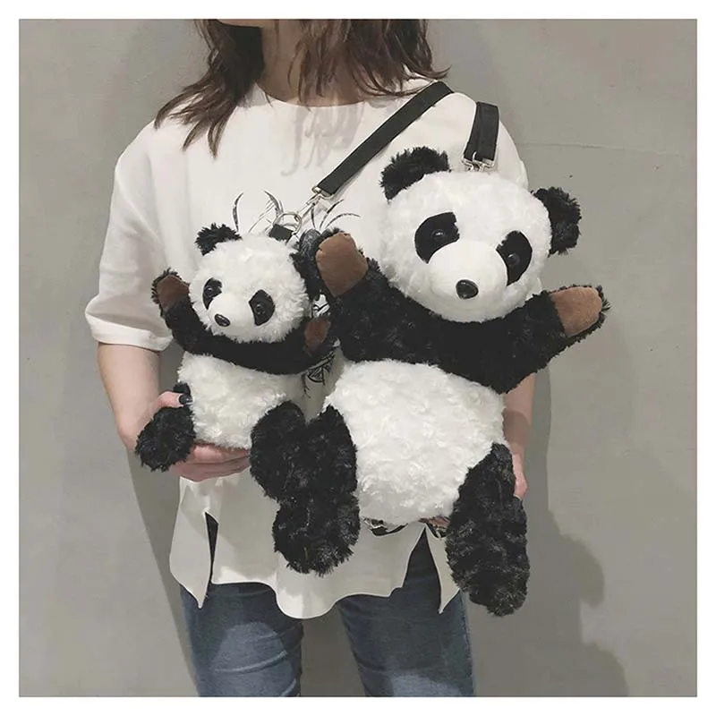 Новая плюшевая женская дизайнерская сумка в форме панды, женская сумка через плечо, милая сумка через плечо для девушек, модный рюкзак для отдыха