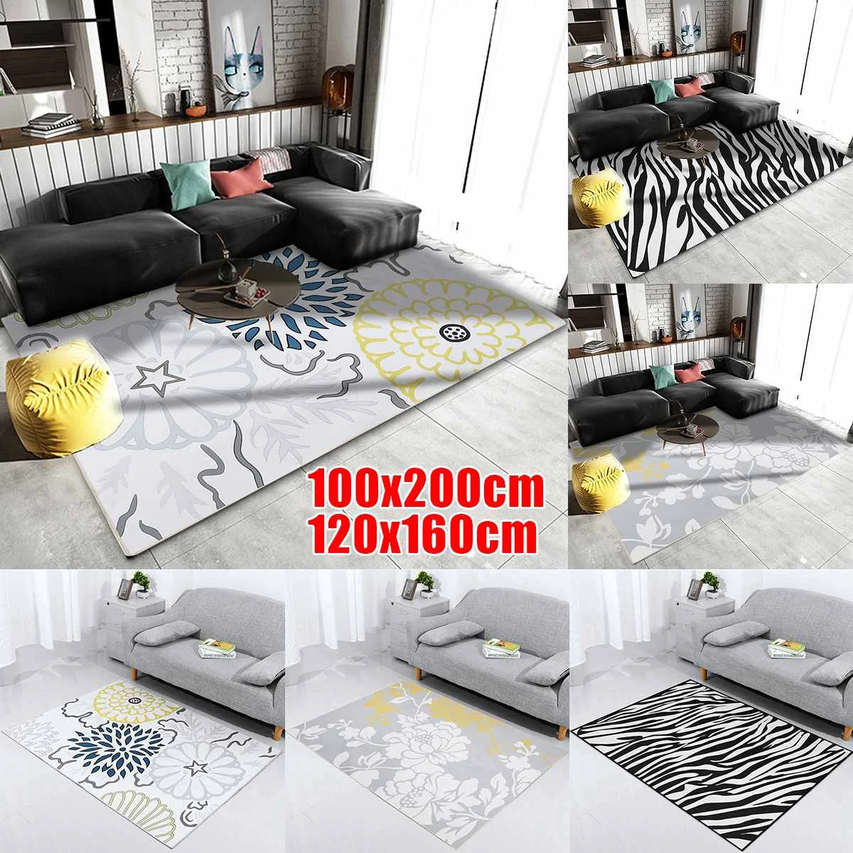 

Non-slip Long Strip Carpet Fluff Dust Easy to Clean Winter Silk Warm Mats Home Living Room Bedroom Door Home Decoration