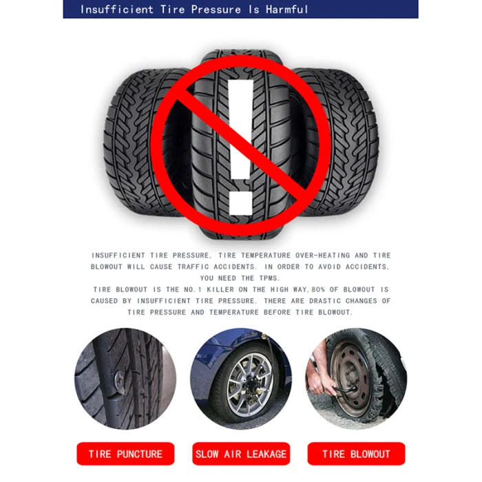 Новая система контроля давления в шинах, солнечная энергия, TPMS, беспроводной, 4 внешних датчика для автомобиля