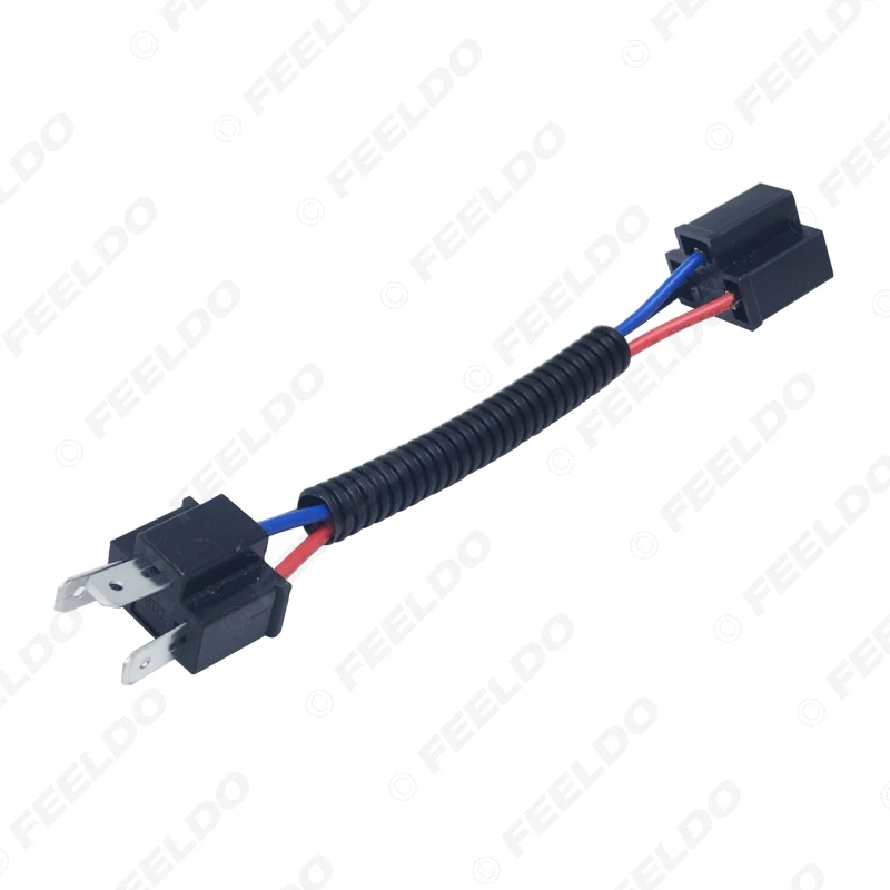 FEELDO 1 шт. кабель фар автомобиля H4 штекер к гнезду разъем лампочка, розетка автомобильный адаптер для проводки держатель# AM6001