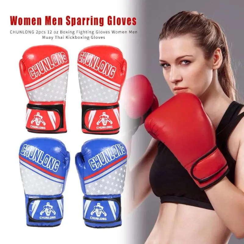CHUNLONG 2 шт 12 унций боксерские тренировочные перчатки для женщин и мужчин дышащие перчатки