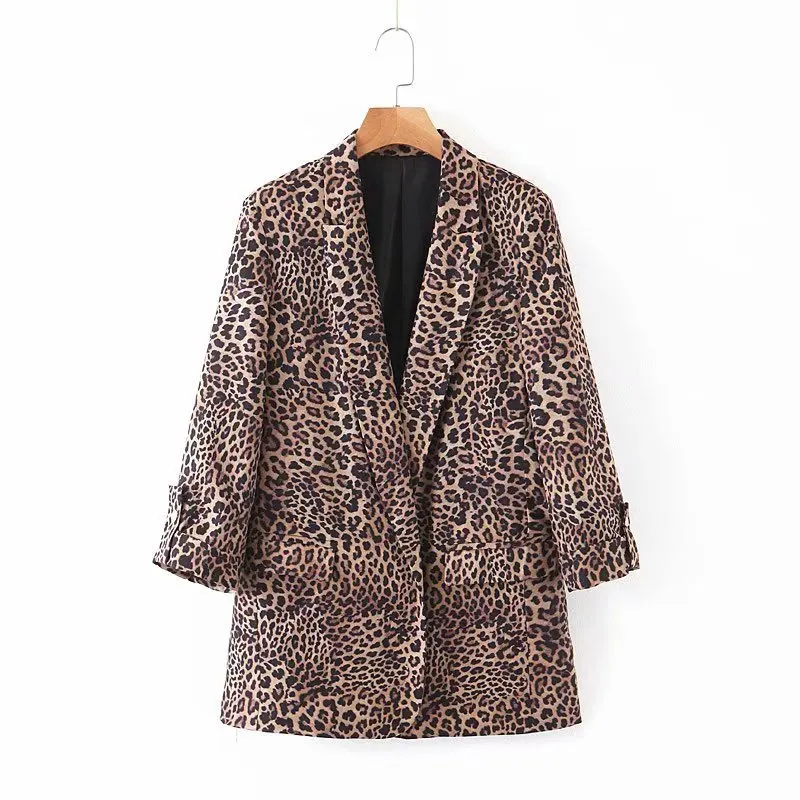 

2019 Autumn New Style Western Style Leopord Pattern Printed Versitile Fashion Casual Suit Jacket