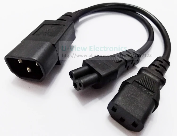 NCHTEK IEC 320 C14 3 PIN штекер C13+ C5 женский кабель адаптера питания, Y Тип сплиттер шнур питания около 30 см/ /1 шт