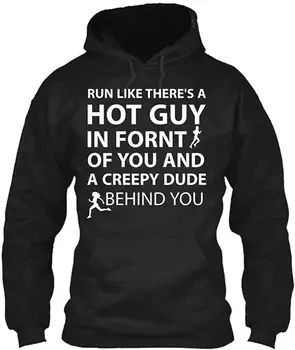 

Run Like Theres a hot Guy in. Sweatshirt - Gildan 8oz Heavy Blend Hoodie