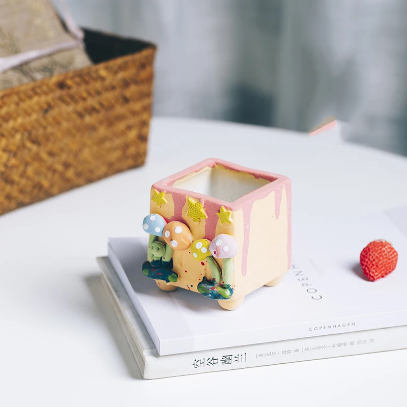 Трёхмерный гриб для рук маленький квадратный толстый керамический дышащий