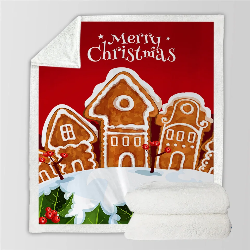 Рождественское покрывало из мультфильма из мягкого плюша покрывало одеяла портативное бархатное одеяло для дома Автомобильная офисное кресло самолет Кемпинг Санта-Клаус