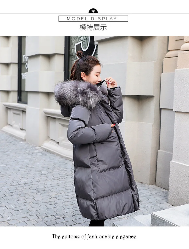 Warm Down Jacket Winter Parker Women Winter Coat Women Cotton Quilted Coat Winter Jacket Women Long Coat With Fur Collar Coats