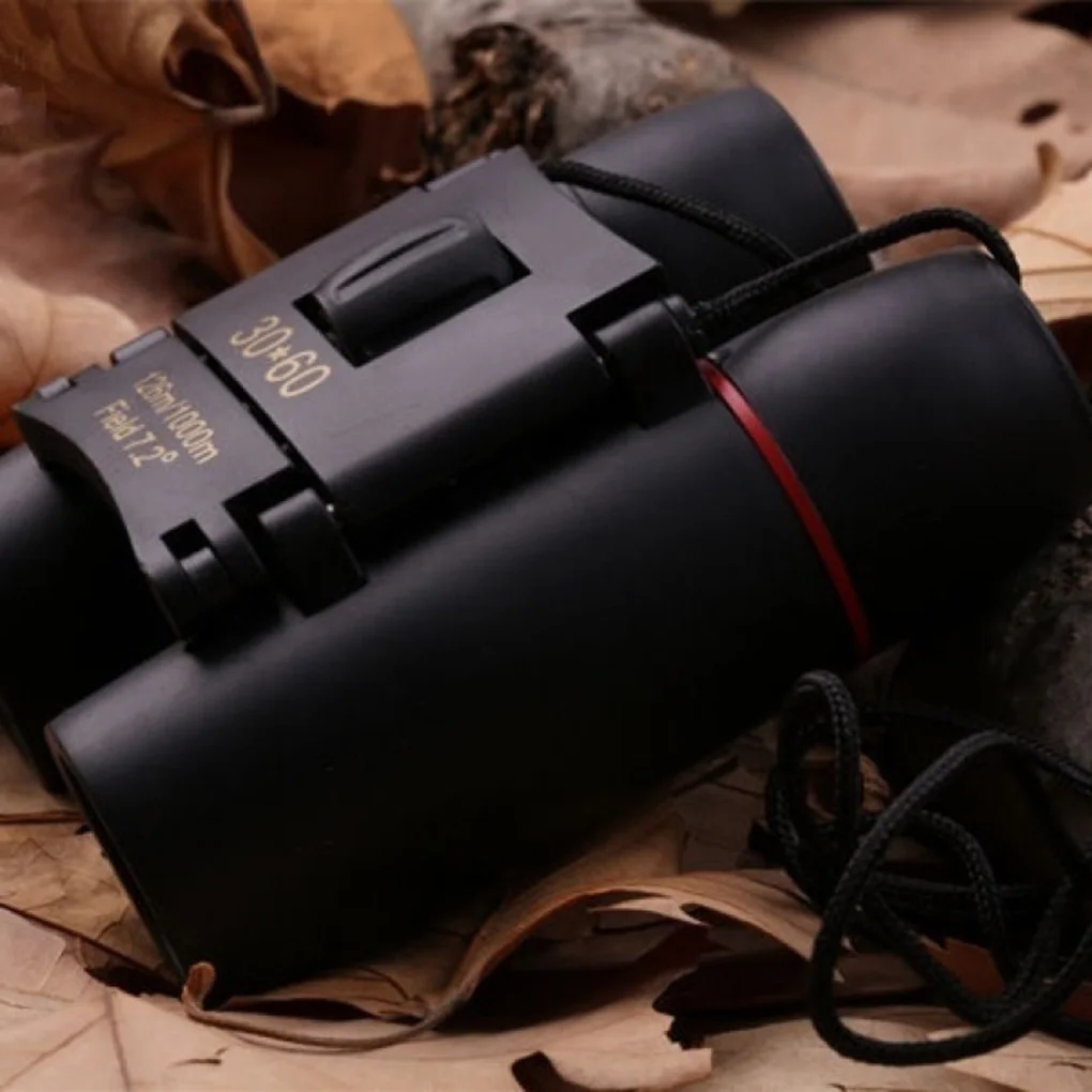 30x60 Folding Compact Zoom Binoculars Low Light Night Outdoor Telescope High Definition 1000M Long Range Binoculars