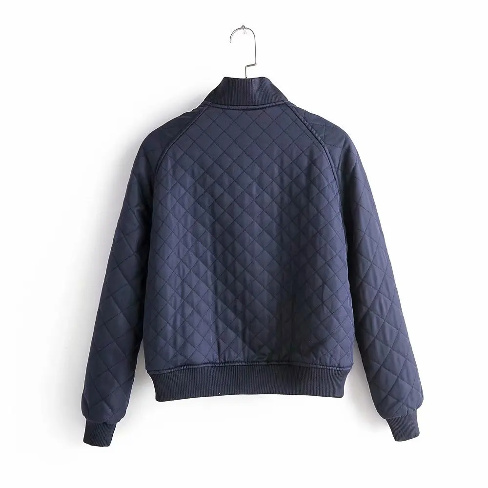 

2019 Western Style Autumn And Winter WOMEN'S Dress New Style Stand Collar Slim Fit Plaid Cotton-padded Clothes