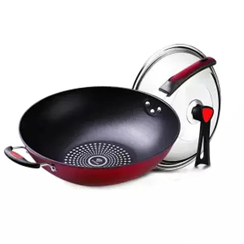 Антипригарная сковорода 32 см Wok без масляного дыма горшок с Wok газовая плита универсальная кастрюля без ручки чугунная сковорода для блинов сковорода для приготовления пищи