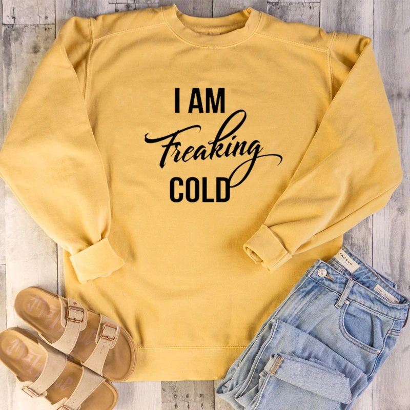 Женская толстовка с надписью «I Am Fred Cold», уличная одежда с буквенным принтом, пуловер для девочек, стильный джемпер с длинным рукавом, Прямая поставка