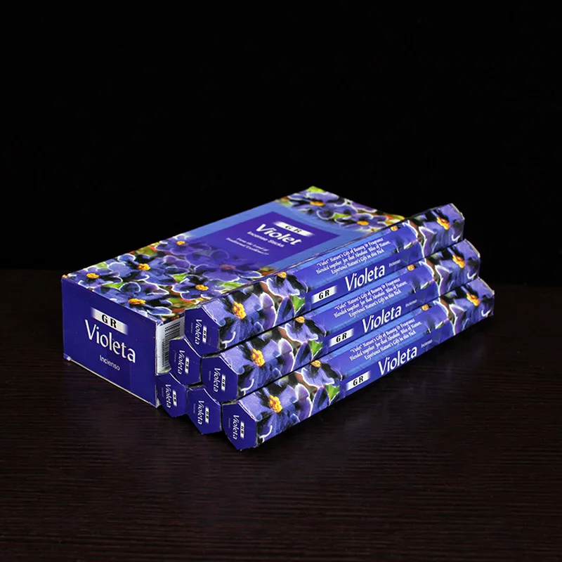 

F Indian Violeta Incense Sticks 22cm Original Imported Hand-painted Line Incense for Healty Room Flower Aromatic Household Gift