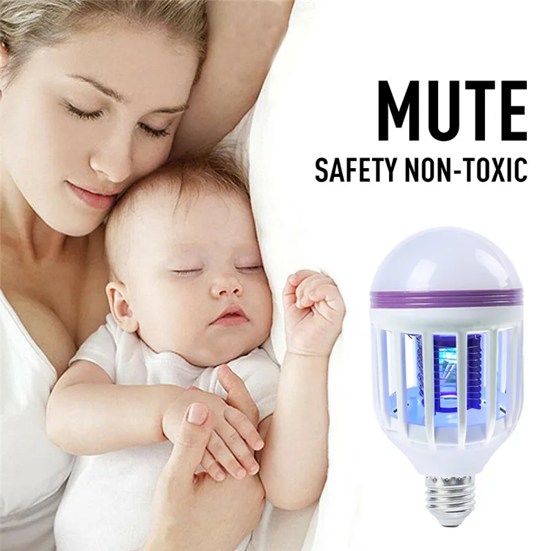 120 в 230 В E26/E27 Светодиодный светильник от комаров 15 Вт 2 в 1 мяч со светодиодом анти-репеллент муха ошибка ловушка для насекомых Zapper Killer Светодиодный УФ-лампа