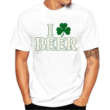 

Men's Shamrock Letter Print T-shirt New St. Patrick's Day Short Sleeve O-neck Top Spring Summer Fashion Casual Футболки YL5