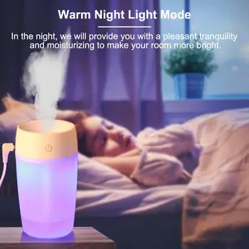 

Mini Humidifier USB Powerful Fog Humidifier Aromatherapy Diffuser Machine With Colorful Night Light For Home Car Office