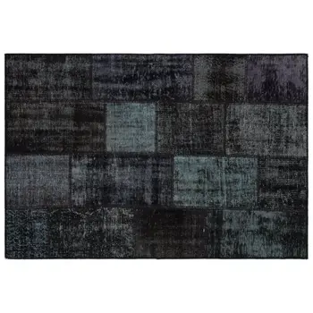 

Handmade Black Vintage Overdyed Patchwork Area Rug 120x180 Cm-3'11''X5'11''