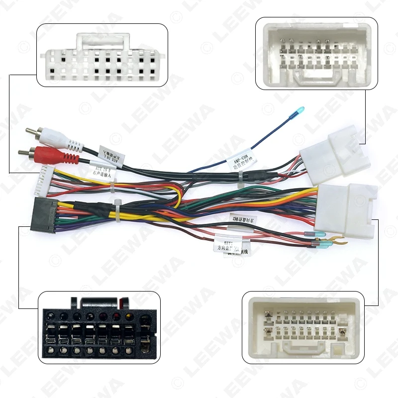 LEEWA Car 16pin Audio Wiring Harness With Canbus Box For Mitsubishi Outlander Pajero Stereo Installation Wire Adapter #CA6574