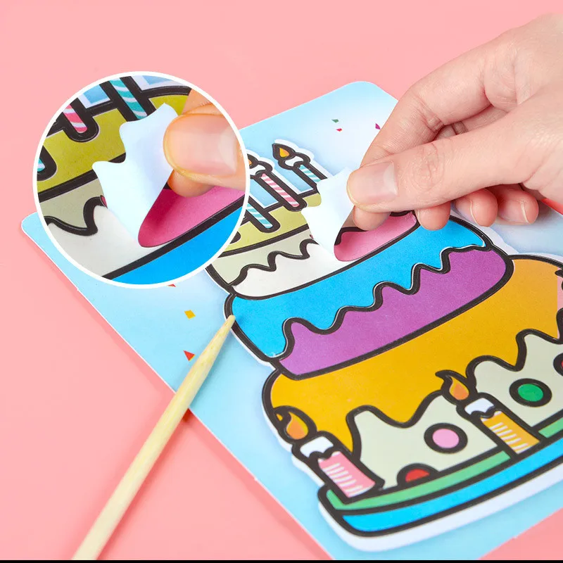 Новые 8 шт./компл. DIY Бумага веревка Craft Наборы Детские мультипликационные наклейки животных креативный подарок коробка Детские игрушки для детских садов для родителя и ребенка