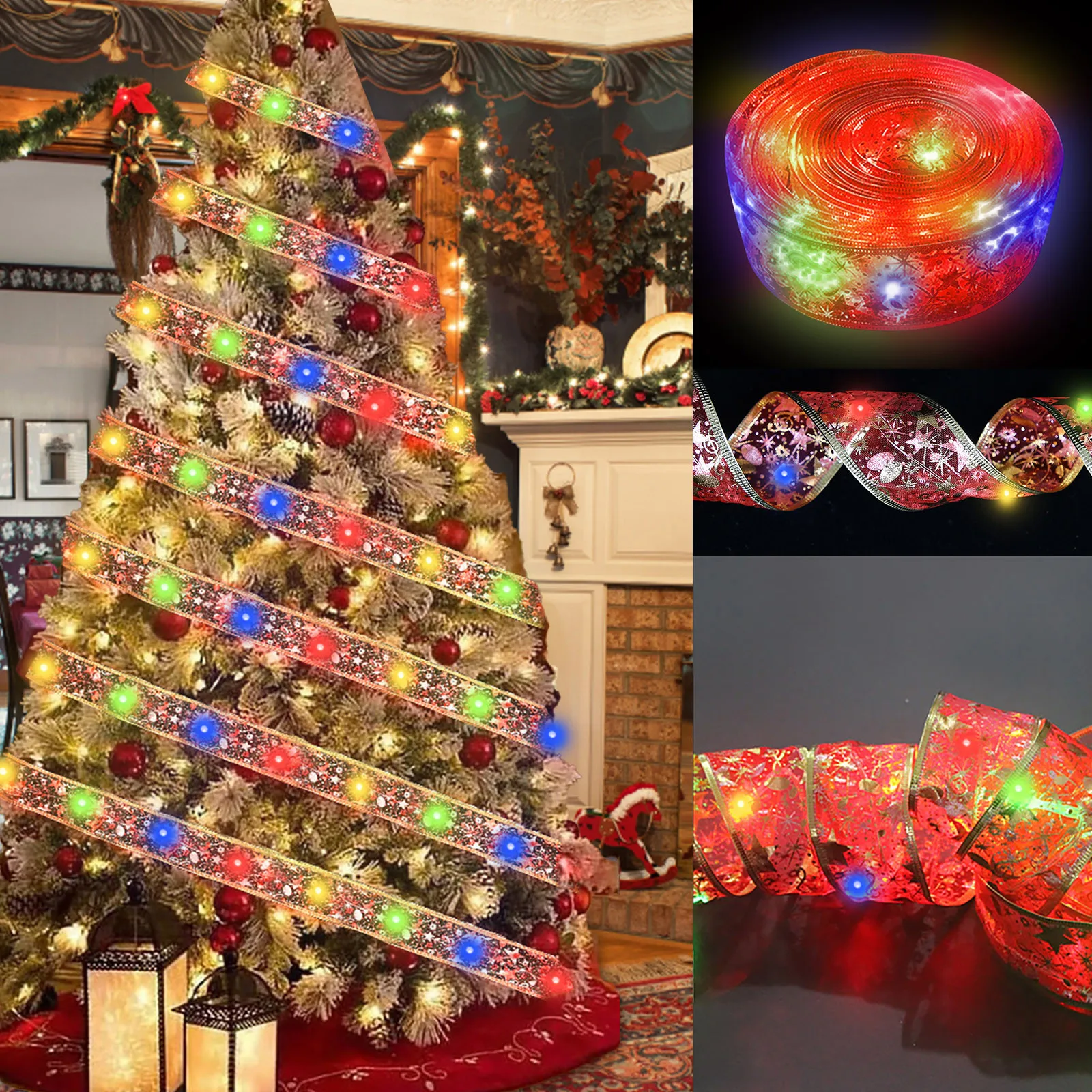 Where To Recycle Christmas Lights 2022 Christmas Decoration Lights Red Ribbon Bows Colorful Christmas Tree String  Light Ornaments 2022 New Year For Home Navidad Gift|Lighting Strings| -  Aliexpress