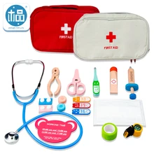 Детские ролевые игры, деревянные игрушки высокого качества, деревянные игрушки для детей, имитирующие аптечку, подарок на праздники, обучающая игрушка для девочек