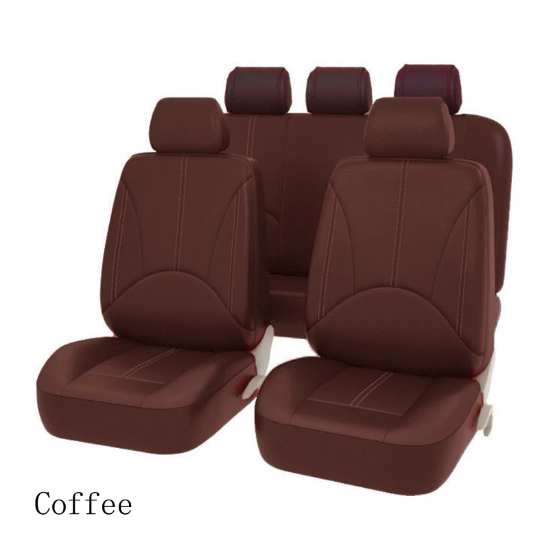 Car Seat Covers Set Universal PU Leather Auto Seat Cover Protector Chair Car-Styling Accessories