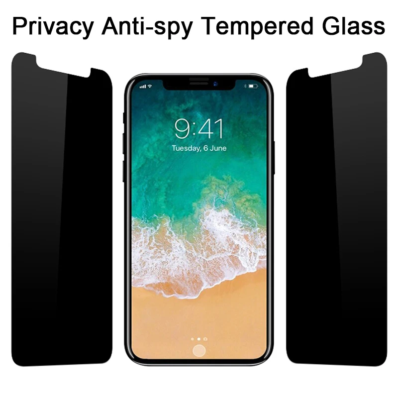 9H защита экрана против конфиденциальности для iPhone 8 7 Plus 6 6s Plus 5 5S SE Защитное стекло для iPhone XS Max XR X анти шпион