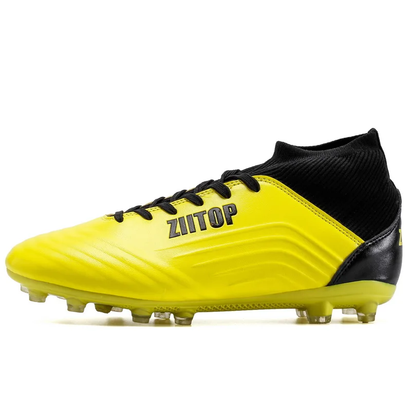 Цвет: желтый Superfly Men Soccer Shoes Chuteira High Top Football Boots Indoor Training Soccer Cleats Boots Boys Futsal Soccer Sneakers Men - Цвет: Цвет: желтый