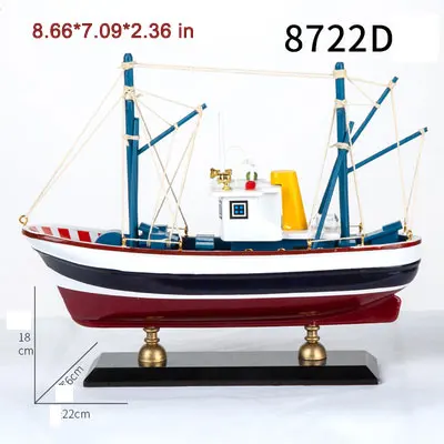 40*12,5*32 см деревянная имитационная модель кораблей ручной работы для рыбалки, парусных лодок, наборы игрушек, украшение стола, рождественский подарок - Цвет: 22cm-D