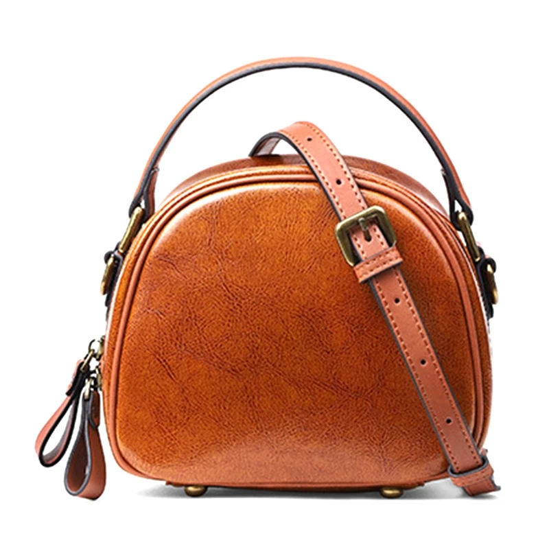 

FGGS-Ladies Shoulder Bag Ladies Casual Handbag Retro Messenger Bag Small Round Bag