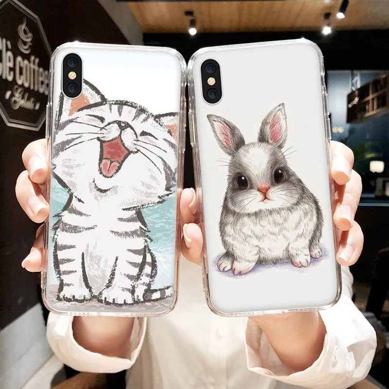 Чехол для samsung Galaxy Note 9 8 S9 S8 S7 Edge Plus Sweety Bunny Cats с рисунком чехол Funda A3 J3 J7 A5 A7 2017 Coque |