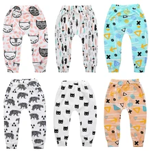 Штаны для маленьких мальчиков; брюки для девочек; штаны-шаровары для новорожденных и малышей; штаны-шаровары; Лидер продаж; с геометрическим узором