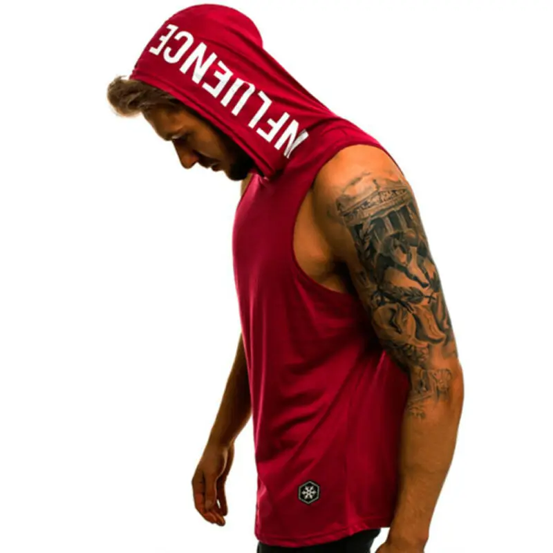 Sudadera sin mangas y con capucha de entrenamiento para hombre, chaleco informal de deporte elástico y de estilo Hip Hop para gimnasio y musculación