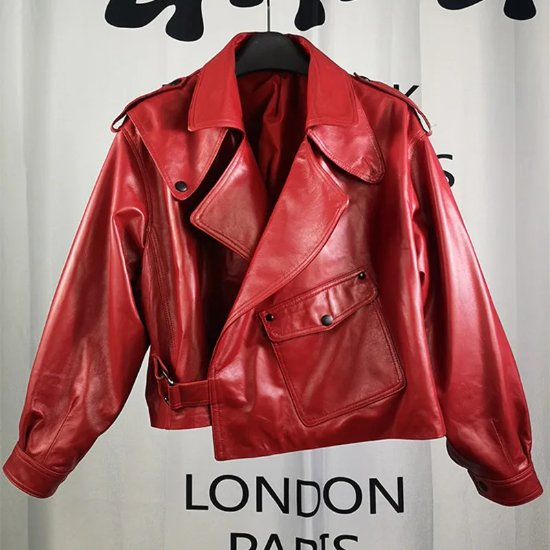 

Genuine Leather Jacket Women Natural Real Sheepskin Ladies Coat 2020 New Fashion Autumn Winter Motorcycle Outwear Tops Plus Size