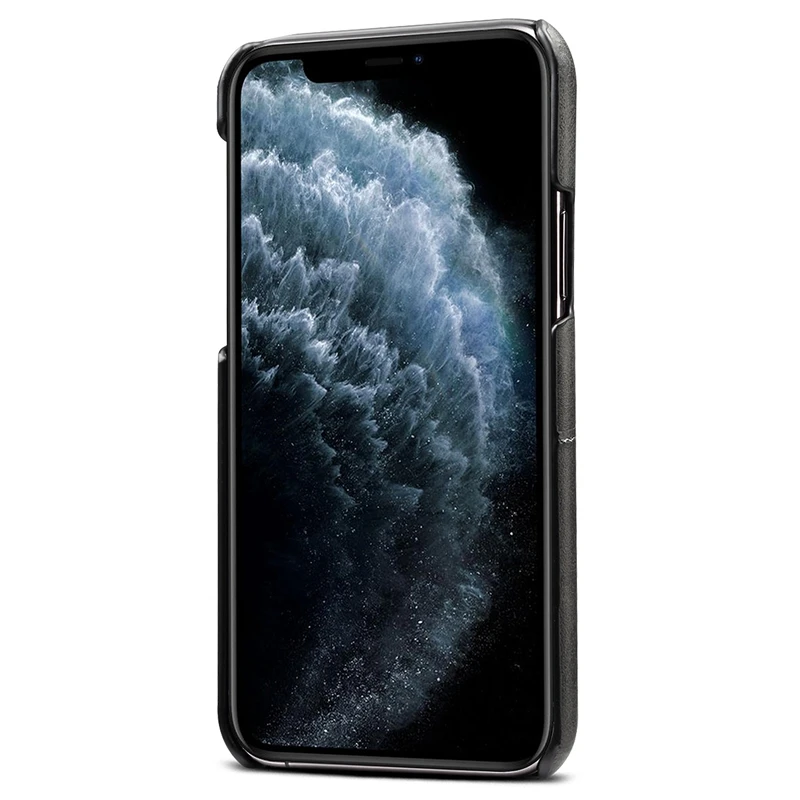 Для iPhone чехол для карт Кожаный чехол-кошелек, ультра-тонкая Обложка на заднюю панель из искусственной кожи кредитный держатель для карт-черный S10
