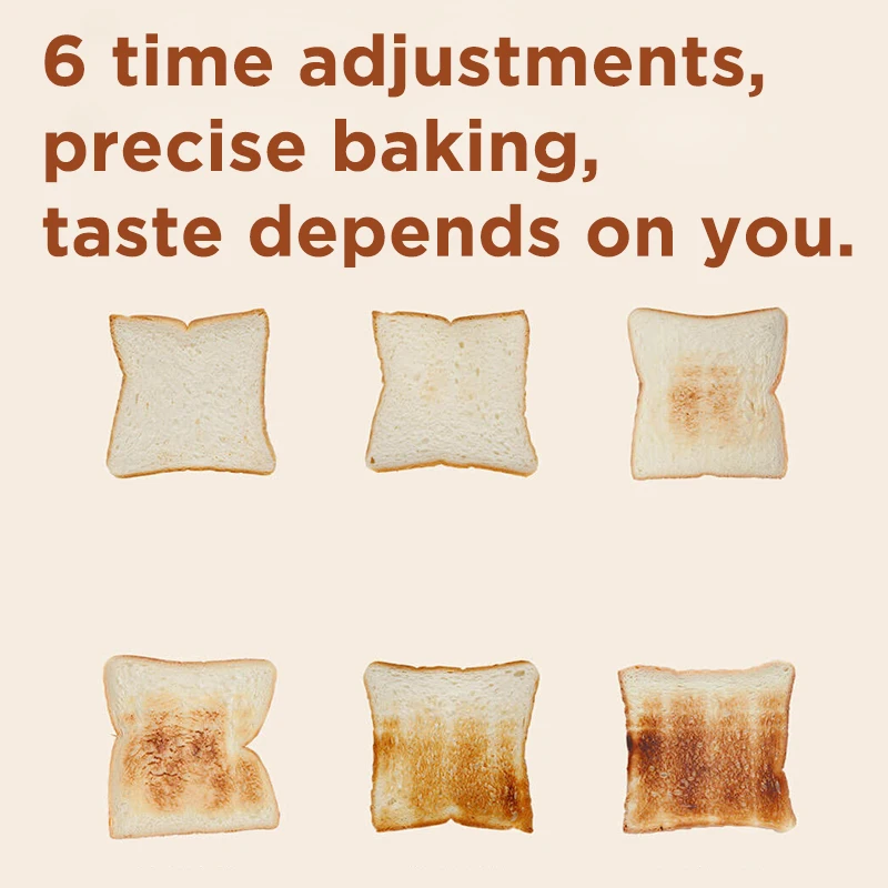 Electric Toaster Machine 2 Slices Mini Auto Bread Toaster With Removable Crumb Tray