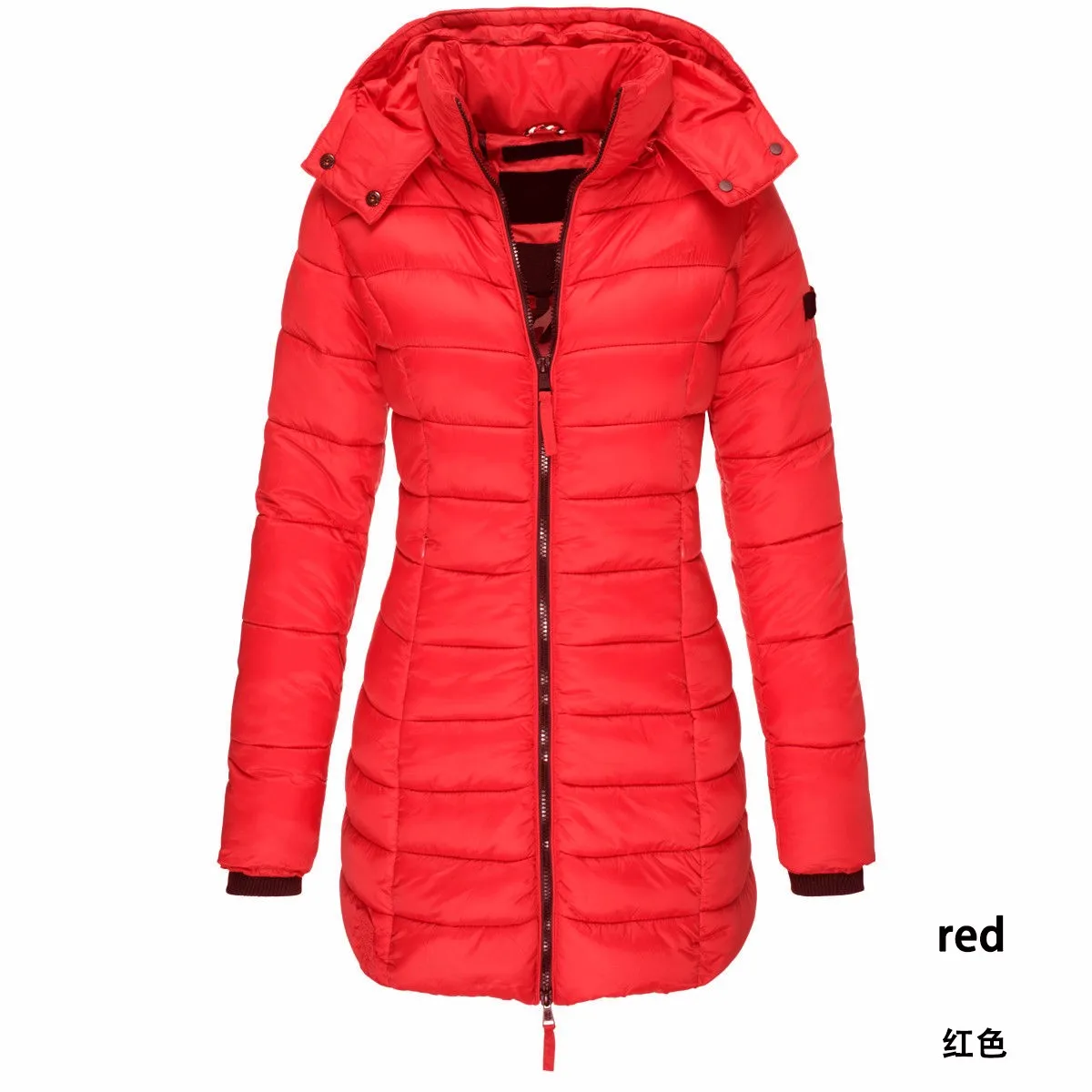Zogaa Women Parkas Winter Hooded Warm Coat Solid Color Slim Cotton Padded Jacket Female Long Parka Women Wadded Feminina