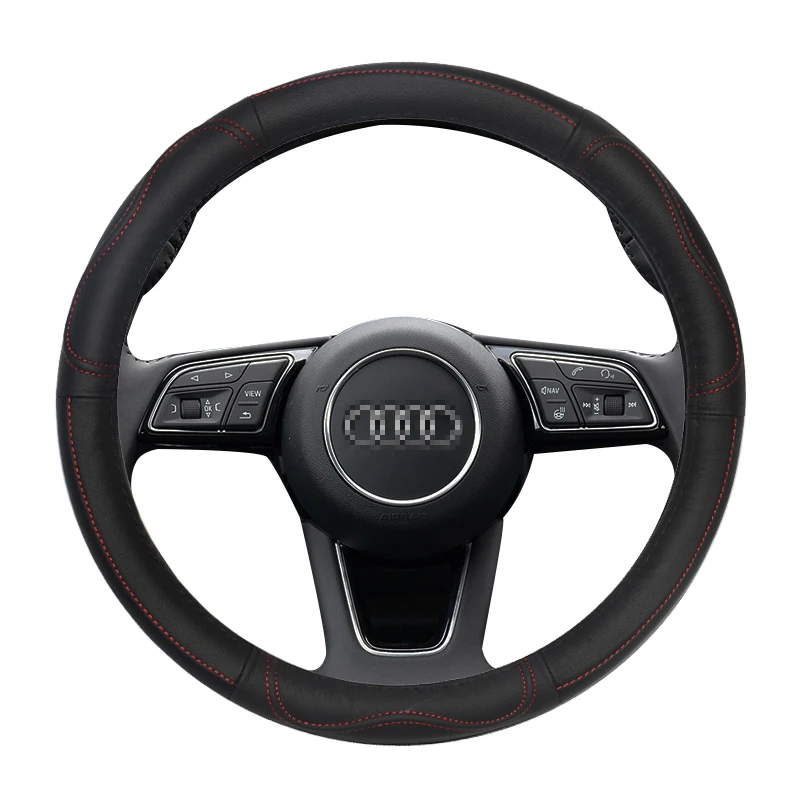 Крышка рулевого колеса из натуральной кожи для Audi A1 A3 A4 A6 A4L A6L Q3 Q5 Авто аксессуары интерьера