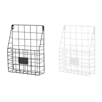 

Metal Mesh Wire Shelf Hanging Folder Mail Document Organizer Newspaper azine Storage Shelf Wall Shelves