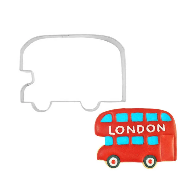 Лондонский двухэтажный автобус прекрасный мультфильм нержавеющая сталь форма для печенья специальные формочки для выпечки инструменты для печенья инструмент для торта - Цвет: Bus (1pc)
