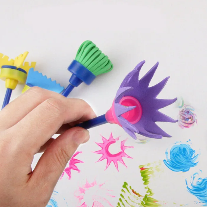 12 шт./компл. Детские Краски щетки губки для рисования кистью для инструментов Nail Art DIY игрушки для детей DIN889