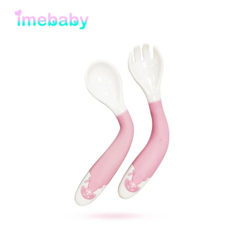 

Imebaby Bend Spoons / Forks Baby Things For Feeding Newborns Food Supplement Training Spoons 1 Knife 1 Fork