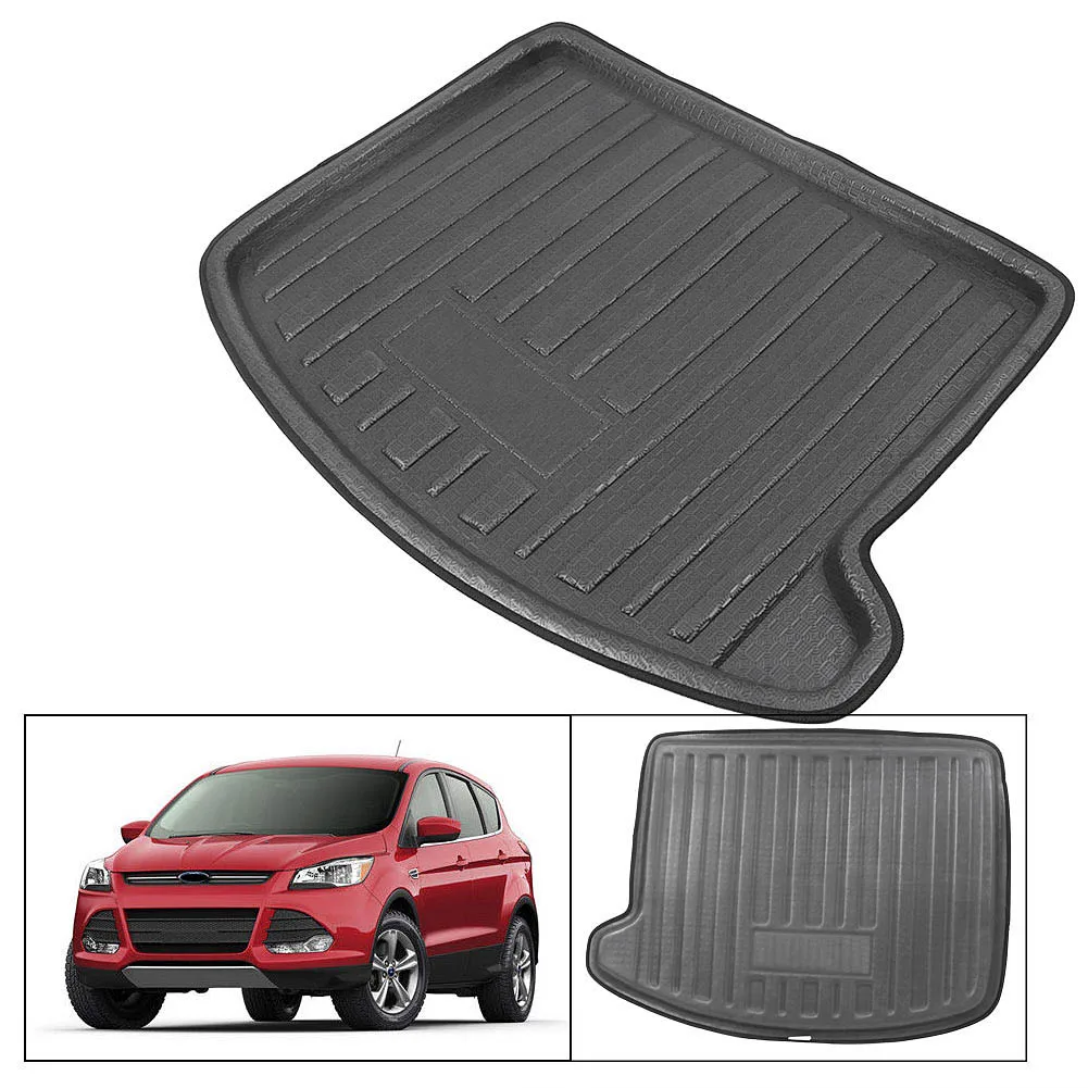 

Car Rear Trunk Floor Mat TPR Tray Carpet Mud Protector Cover For Ford Escape 2013 Black Auto Accessories