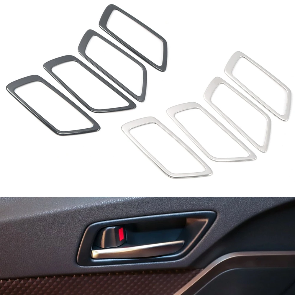 

Хромированные Двери, чаша, круглая отделка, рамка, крышка для Toyota C-HR CHR 2018 2019 2020, автомобильный детектор, карбоновый вид, стильный Стик