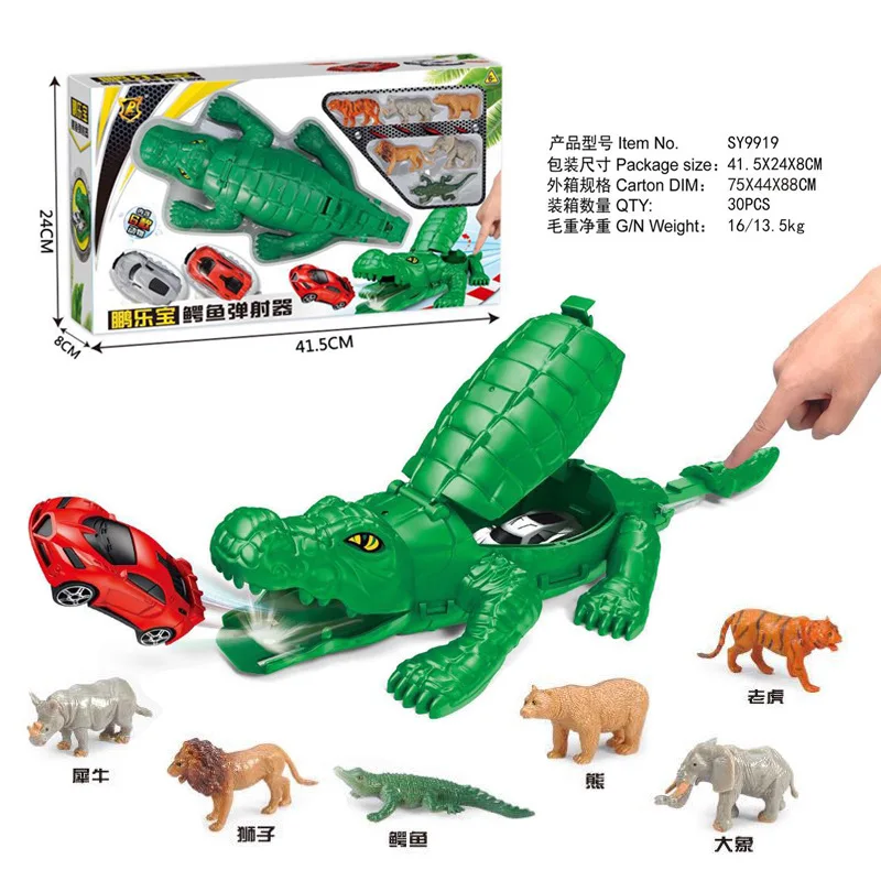 

Penglebao 9919 Machinery Crocodile Ejection Toy Car Assembled Camera Track Dinosaur Model Set Hot Selling