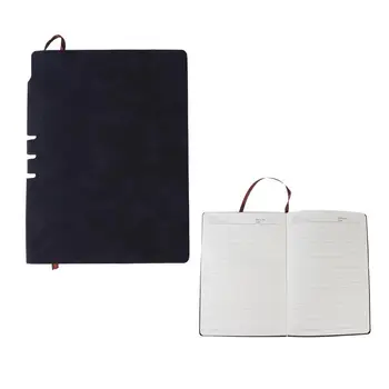 

Notepad Memo Waterproof PU Leather Notebook Note Pads Schedule Checklist for Home School Office (Solid Black without Pattern)