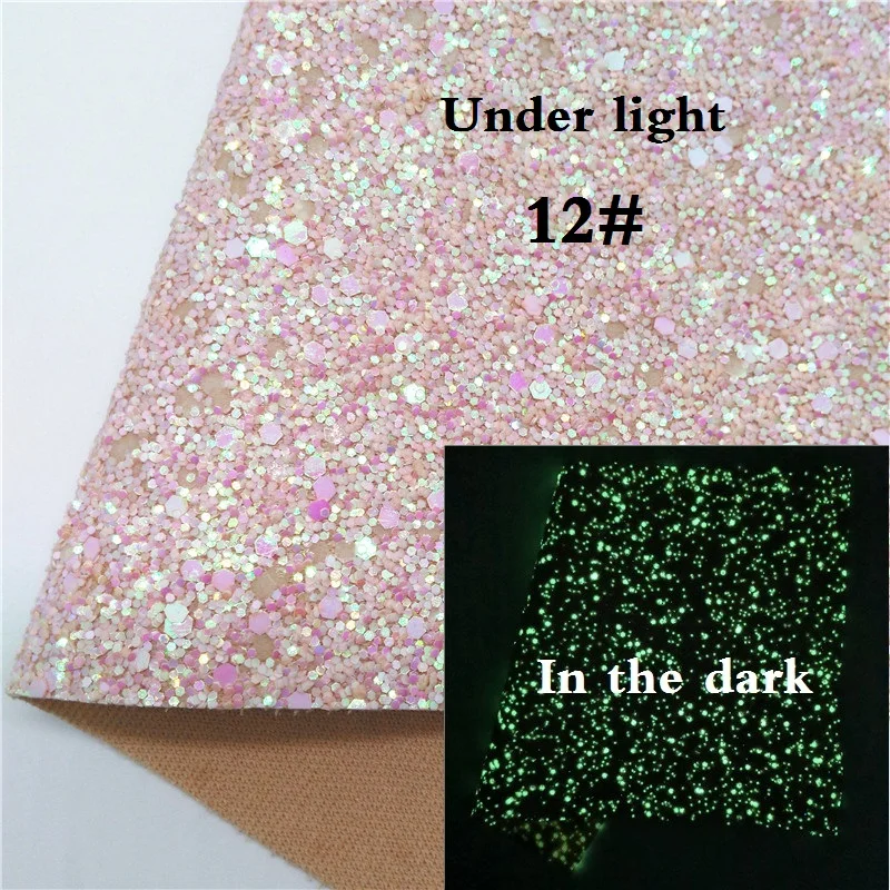 Glitterwishcome 21X29 см A4 Размер светится в темноте массивная блестящая кожа, искусственная ткань из искусственной кожи винил для луков, GM666A - Цвет: 12
