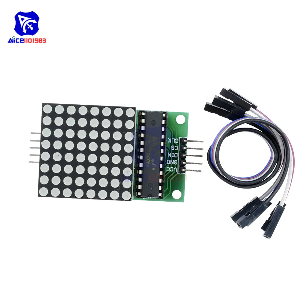 Diymore MAX7219 8x8 Красный светодиодный точечный матричный общий катодный модуль MCU светодиодный модуль дисплея для Arduino